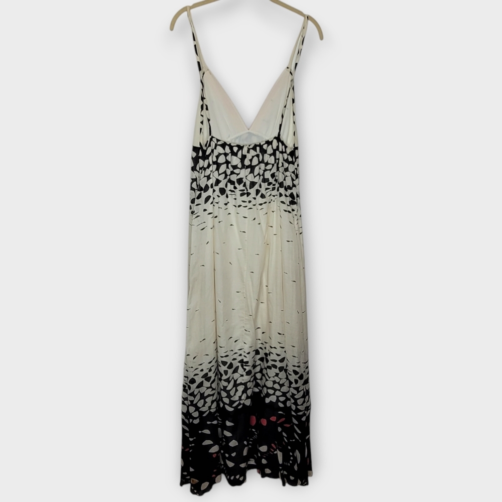 Anthropologie Black and Cream Sleeveless Plunge Gown - Picture 6 of 8